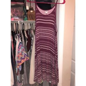 Burgundy Old Navy Stripped Dress